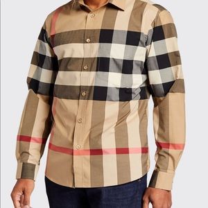 Burberry Check Shirt Men's Somerton Check Sport Shirt